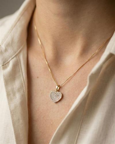 14K Xuping Zirkon Kalp Kolye