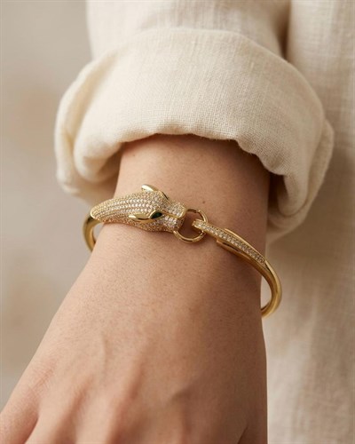 14K Xuping Zirkon Panter Kelepçe