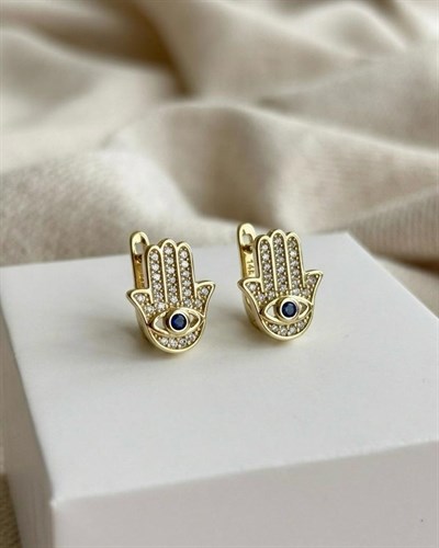 14K Xuping Zirkon Taş El Model Küpe