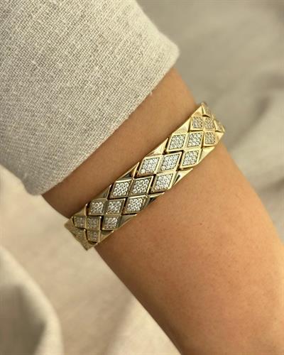 14K Xuping Zirkon Taşlı Baklava Desen Gurmet Bileklik