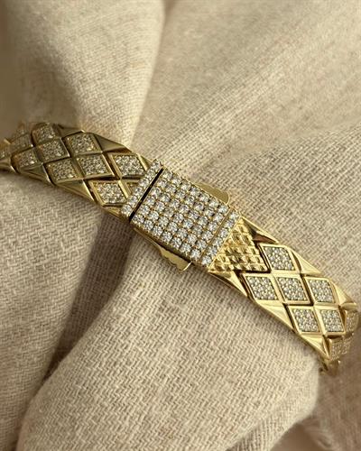 14K Xuping Zirkon Taşlı Baklava Desen Gurmet Bileklik