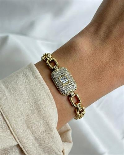 14K Xuping Zirkon Taşlı Madalyon Model Bileklik