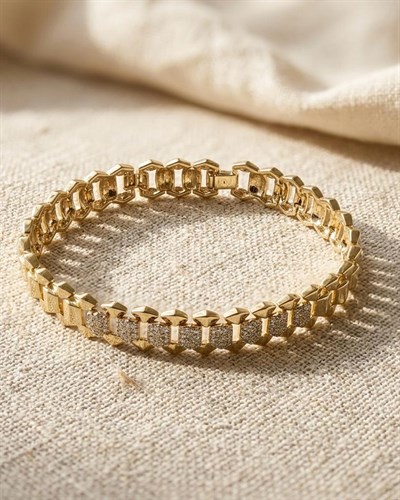 14K Xuping Zirkon Taşlı Modern Bileklik