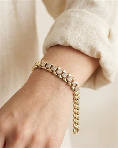 14K Xuping Zirkon Taşlı Modern Bileklik