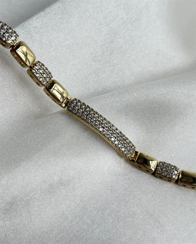 14K Xuping Zirkon Taşlı Plaka Model Bileklik