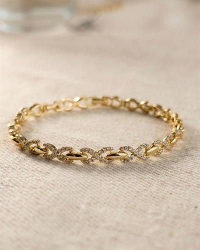 14K Xuping Zirkon Taşlı X Bileklik