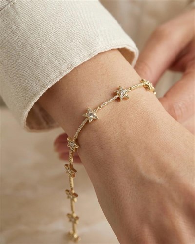 14K Xuping Zirkon Yıldız Bileklik
