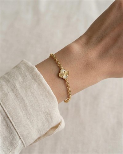 VIP Gold Minimal Yonca Bileklik