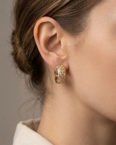 Xuping Chic Pırlanta Gold Küpe