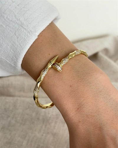 Xuping Mael Zirkon Gold Kelepçe