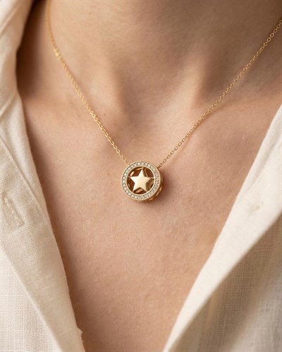 Xuping Shea Zirkon Gold Kolye 