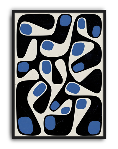 Blue Morph Modern Duvar Tablosu – Lacivert Mavi Abstract Poster