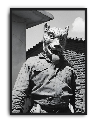 Jaguar Mask Modern Duvar Tablosu – Siyah Beyaz Fotoğraf Poster