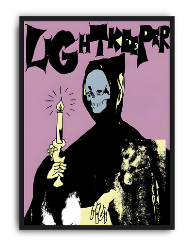 Lightkeeper Modern Duvar Tablosu – Mor Siyah Gotik Poster