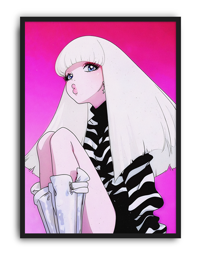 Pink Muse Modern Duvar Tablosu – Pembe Anime Fashion Poster