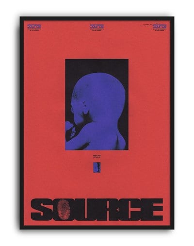 Source Red Ahşap Çerçeveli Tablo | Kırmızı Modern Poster Duvar Dekoru