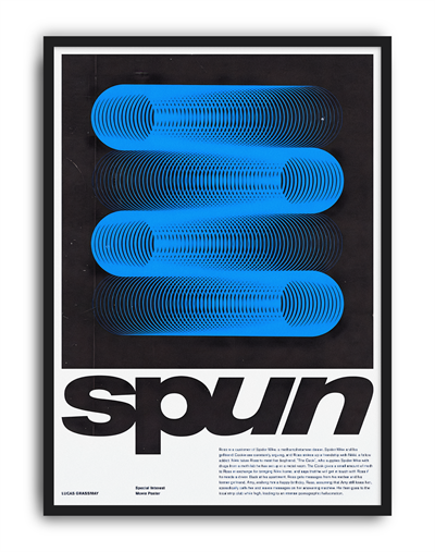 Spin Wave Modern Duvar Tablosu – Mavi Siyah Optik Abstract Poster