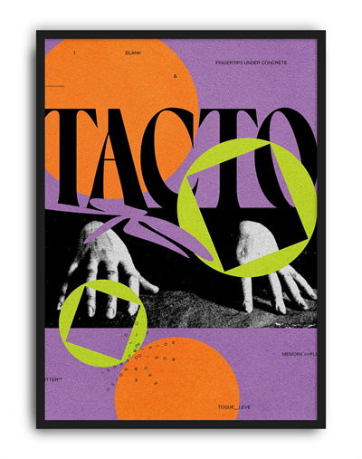 Tacto Modern Duvar Tablosu – Mor Turuncu Grafik Abstract Poster