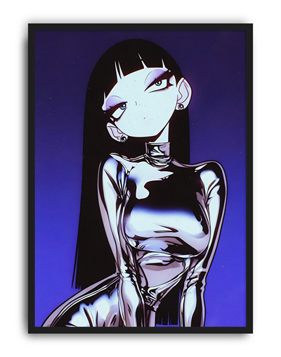 Violet Chrome Modern Duvar Tablosu – Mor Anime Figüratif Poster