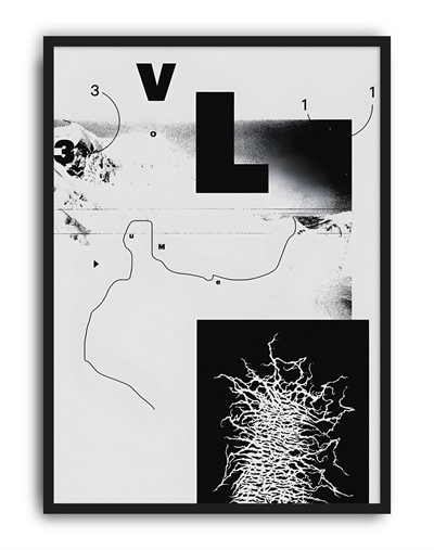 Volume Monochrome Modern Duvar Tablosu – Siyah Beyaz Abstract Poster
