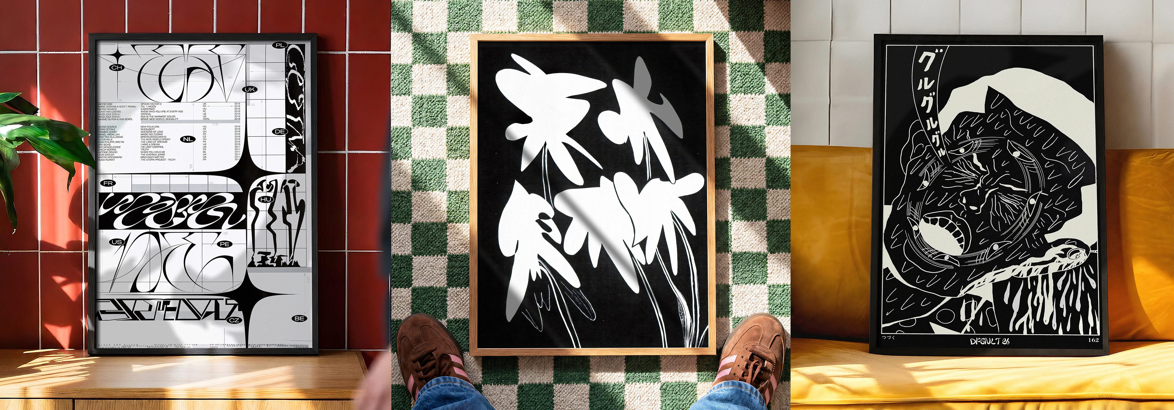 duvar posteri seçimi,salon duvar posteri,çerçeveli poster,gallery wall,duvar dekorasyonu