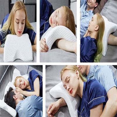 % 100 Visco Kavisli Ortopedik Yıkanabilir Kumaş Kılıflı Bel Boyun Bacak Ağrıları İçin Yastık (3936)