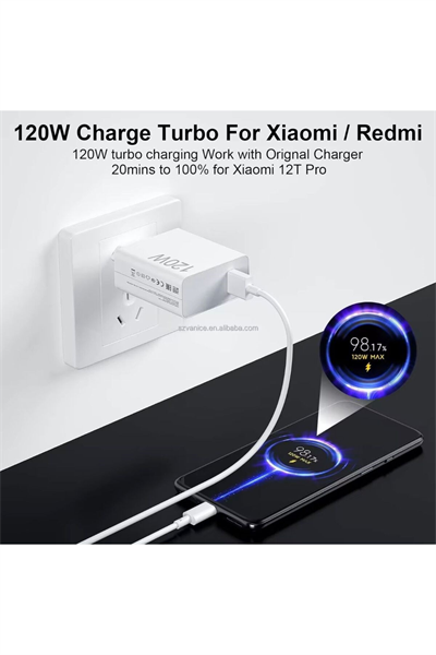 ⚡ 120W Hızlı Şarj Adaptörü + Type-C Kablosu | Süper Hızlı Şarj Cihazı 1 metre