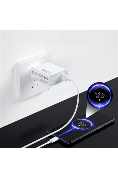 ⚡ 67W Hızlı Şarj Adaptörü + Type-C Kablosu | Süper Hızlı Şarj Cihazı 1 metre