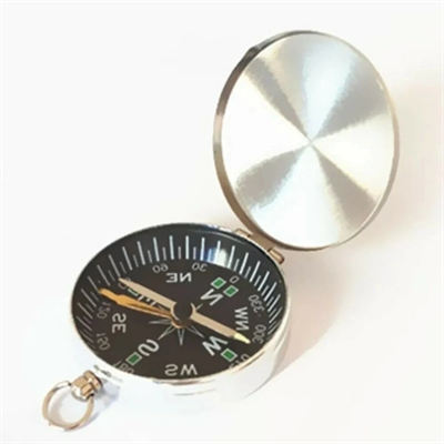 -Mini taşınabilir  kapaklı cep saati model alüminyum iğne kılıtlı  pusula G45-1