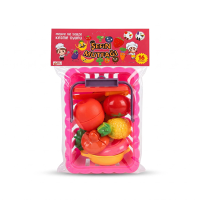 01-2033 SEPETLİ KESME SET OYUNCAK KESİLEBİLİR MEYVE SEBZE