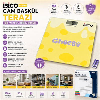 0221a Dijital - Pilli Desenli Renkli Cam Banyo Baskül Terazi Tartı Lcd Ekran 180kg/50gr 26x26cm İ11-030 Bx40