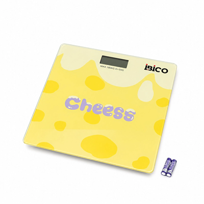 0221a Dijital - Pilli Desenli Renkli Cam Banyo Baskül Terazi Tartı Lcd Ekran 180kg/50gr 26x26cm İ11-030 Bx40