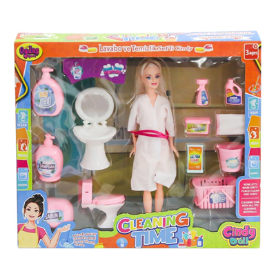02452 Cindy Doll Bebek Lavabo ve Temizlik Seti