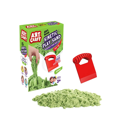 03687 , Aksesuarlı Yeşil Kinetik Oyun Kumu 500 gr
