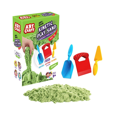 03692 , Aksesuarlı Yeşil Kinetik Oyun Kumu 1000 gr