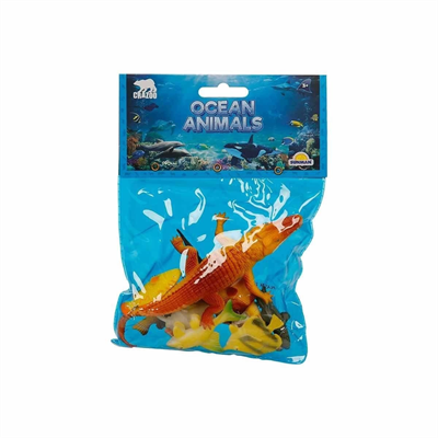 0704 Okyanus Hayvanları Poşetli Hayvan Oyun Seti - 1  Adet Stokta Olan Gönderilir