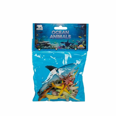 0704 Okyanus Hayvanları Poşetli Hayvan Oyun Seti - 1  Adet Stokta Olan Gönderilir