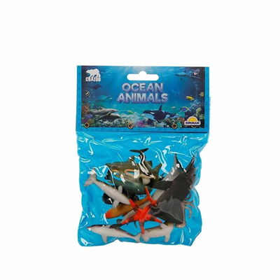 0704 Okyanus Hayvanları Poşetli Hayvan Oyun Seti - 1  Adet Stokta Olan Gönderilir