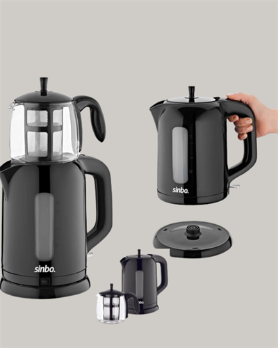0,9 L Cam Demlik ve 1,7 L Su Haznesi ile Çay Keyfi