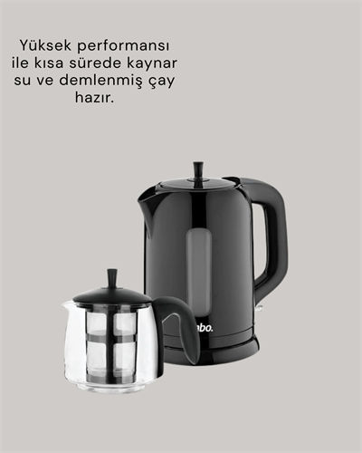 0,9 L Cam Demlik ve 1,7 L Su Haznesi ile Çay Keyfi Yeni Nesil