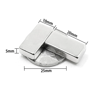 1 Adet 20x10x5 mm Neodyum Magnet N35 Güçlü Mıknatıs Köşeli ve Dayanıklı Nikel Kaplama