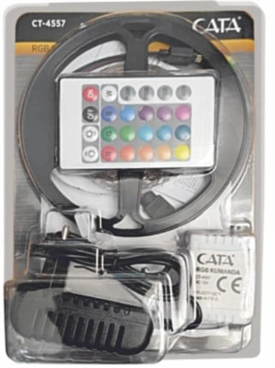 1 Adet CATA CT 4557 Rgb Şerit Led Set 5 Mt Rgb Led 3 Renk+Trafo+ Kumanda