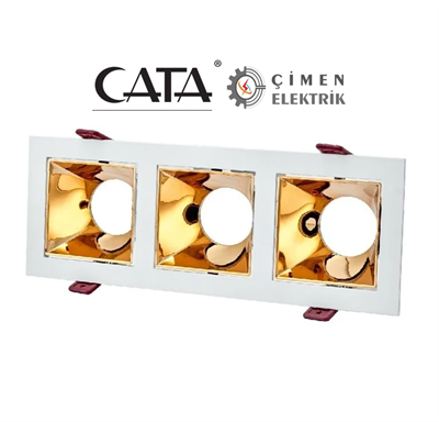 1 Adet CATA CT 5088 3 Lü Beyaz Rose Spot Kasası