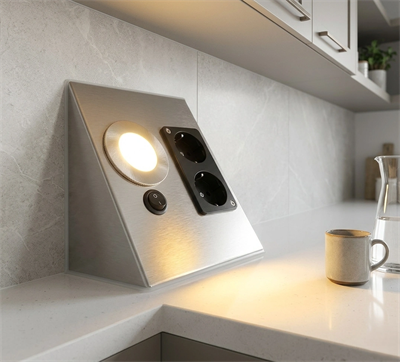1 Adet CATA CT 5109 Krom Kasa 5W Çift Prizli Tezgah Aydınlatma Gün Işığı 3200K