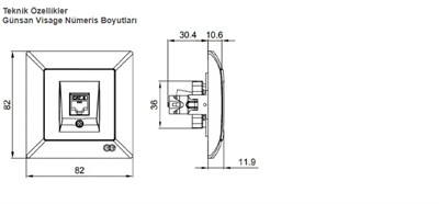 1 Adet Günsan Visage Beyaz Telefon Prizi (CAT3) Çerçevesiz