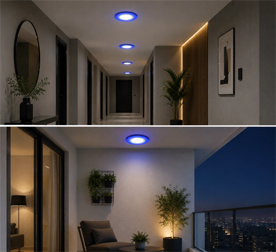1 Adet NOAS YL11 0600 Sıva Altı 6+3W 3 Fonksiyonlu Yuvarlak Led Spot 6500K Beyaz+Mavi