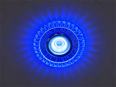 1 Adet NOAS YL65 1757 Flora Led Çerçeveli 4000K + Mavi Yuvarlak Kristal Cam Spot GU10 Duy