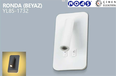 1 Adet Noas YL85 1732 Beyaz Kasa Ronda Led Dekoratif Aplik 3+7W 3200K Gün Işığı