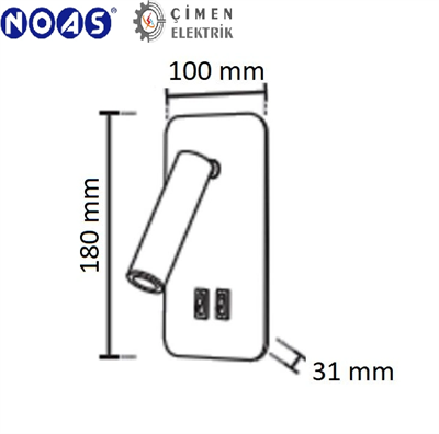 1 Adet Noas YL85 1732 Beyaz Kasa Ronda Led Dekoratif Aplik 3+7W 3200K Gün Işığı