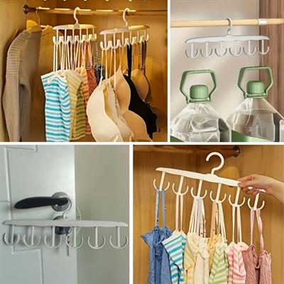 1 Adet Yer Tasarruflu 6 Kancalı Plastik Dolap İçi Düzenleyici Pratik Askı (3936)